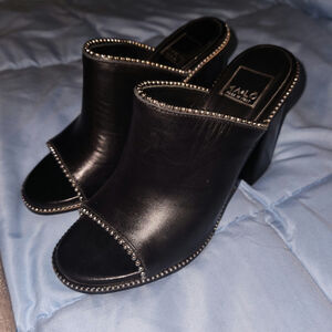 Ma & Lo leather heeled mules sandals 8 New